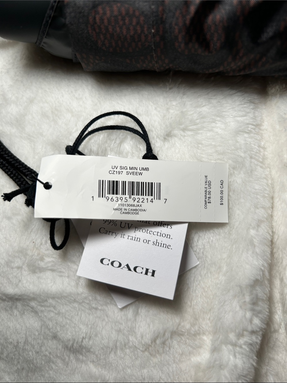 Coach compact umbrella in signature C pattern NWT - Picture 2 of 3